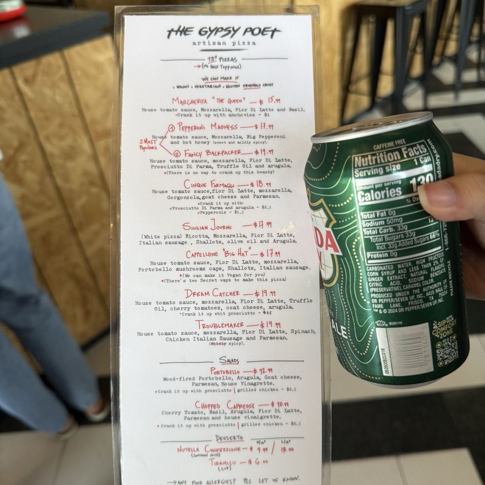 The Gypsy Poet - Menu - Pizza Near Me - Houston, Texas