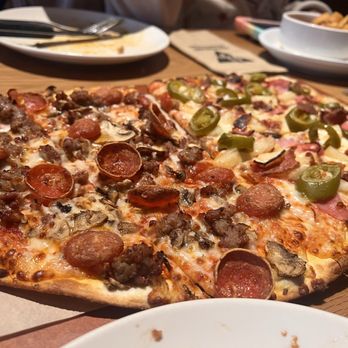 BJ's Restaurant & Brewhouse - Spicy Pig Pizza BJ's BJ's Favorite Pizza - Personal half and half - New American Near Me - North Las Vegas, Nevada BJ's Restaurant & Brewhouse - Spicy Pig Pizza BJ's BJ's Favorite Pizza - Personal half and half - New American Near Me - North Las Vegas, Nevada