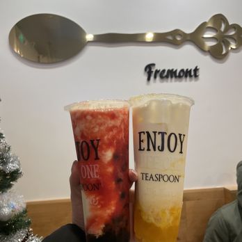 Teaspoon - Strawberry Colada & Silky Mango - Bubble Tea Near Me - Fremont, California Teaspoon - Strawberry Colada & Silky Mango - Bubble Tea Near Me - Fremont, California