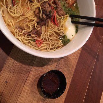 Alkaline - Kind of started killing my soup but don't forget to ask for the spicy chili oil on the side it's bomb - Ramen Near Me - Norfolk, Virginia
