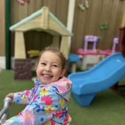 Happily playing outside