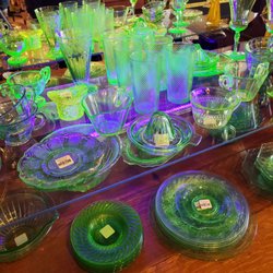 Plumb - Uranium glass pieces.