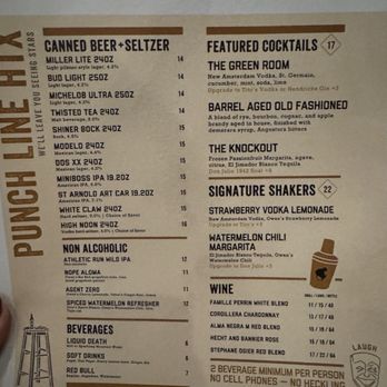 Punch Line - Menu - Comedy Clubs Near Me - Houston, Texas