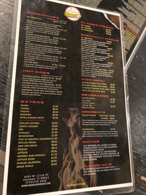 Menu photo 3 Manzo's Burger Chicago, IL