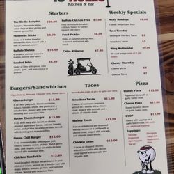 Menu with daily specials