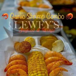 Lewey’s Seafood And Wings - Garlic Shrimp Combo