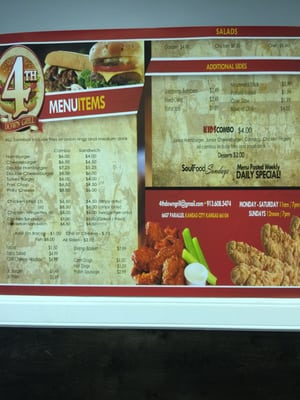 Menu photo 2 4th Down Grill Kansas City, KS