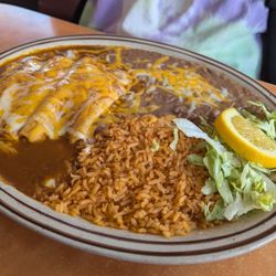 Coronas Mexican And Seafood Restaurant - Combo #15: 2 Enchiladas with rice and beans