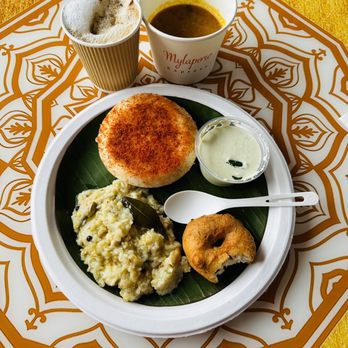 Idly Express - Almaden - a plate of food and a cup of coffee - Indian Near Me - San Jose, California Idly Express - Almaden - a plate of food and a cup of coffee - Indian Near Me - San Jose, California