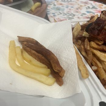Long Branch BBQ - Fries tasted so bad we ended having to fry some at home! On the left are the ones we fried at home. Golden not burnt brown!!! - Barbeque Near Me - Long Branch, New Jersey Long Branch BBQ - Fries tasted so bad we ended having to fry some at home! On the left are the ones we fried at home. Golden not burnt brown!!! - Barbeque Near Me - Long Branch, New Jersey