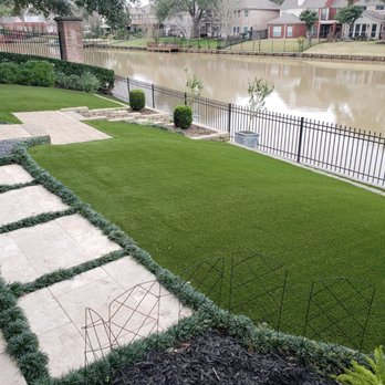 Number One Turf - artificial turf landscaping on waterfront property - Artificial Turf Near Me - Houston, Texas