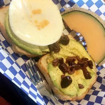 Pupfish Cafe - Mediterranean toast with a poached egg - Coffee & Tea Near Me - Bishop, California Pupfish Cafe - Mediterranean toast with a poached egg - Coffee & Tea Near Me - Bishop, California
