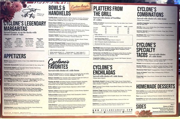 Menu photo 1 Cyclone Anayas Tex Mex Kitchen Houston, TX