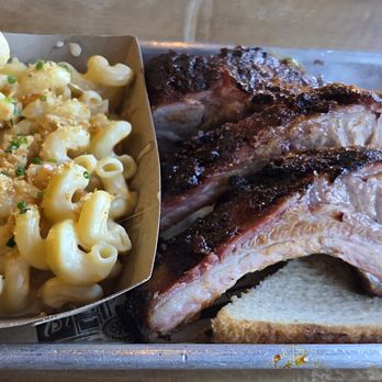 SMKD BBQ - Mac & Cheese, Baby Back Ribs RW portion - American Near Me - Henderson, Nevada SMKD BBQ - Mac & Cheese, Baby Back Ribs RW portion - American Near Me - Henderson, Nevada
