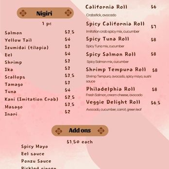 Umai Cafe - Menu rolls - Sushi Bars Near Me - Troy, Michigan