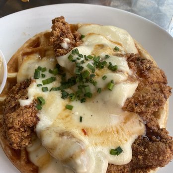 Mom's Kitchen & Bar - Chicken & Bacon Waffle - Bars Near Me - Astoria, New York Mom's Kitchen & Bar - Chicken & Bacon Waffle - Bars Near Me - Astoria, New York