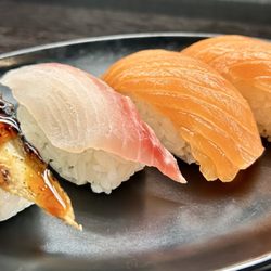 Kaiten Zushi - AYCE Lunch- Unagi Nigiri, Red Snapper Nigiri, Salmon Nigiri