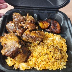 Rose's Caribbean Restaurant - Oxtail, jerk rice, plantains