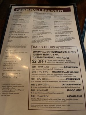 Menu photo 7 Town Hall Brewery Minneapolis, MN Menu photo 7 Town Hall Brewery Minneapolis, MN