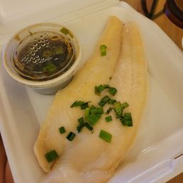 Steamed sea bass with soy ginger sauce. Very tasty! Steamed sea bass with soy ginger sauce. Very tasty!
