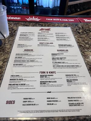 Menu photo 1 Budweiser Brew House Saint Louis, MO