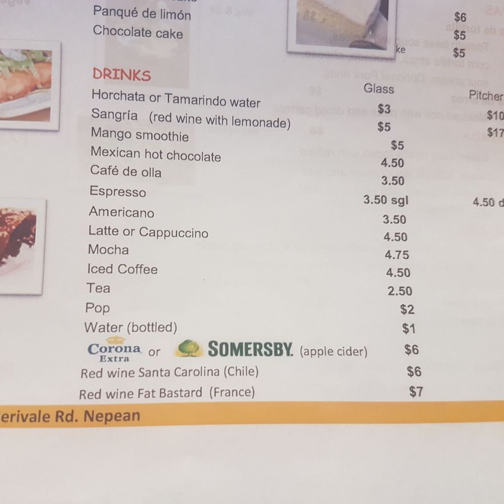 Casa México - Drink menu - Mexican Near Me - Ottawa, Ontario