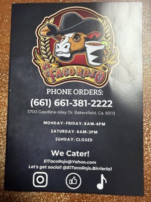 Menu photo 1 El Taco Rojo Bakersfield, CA