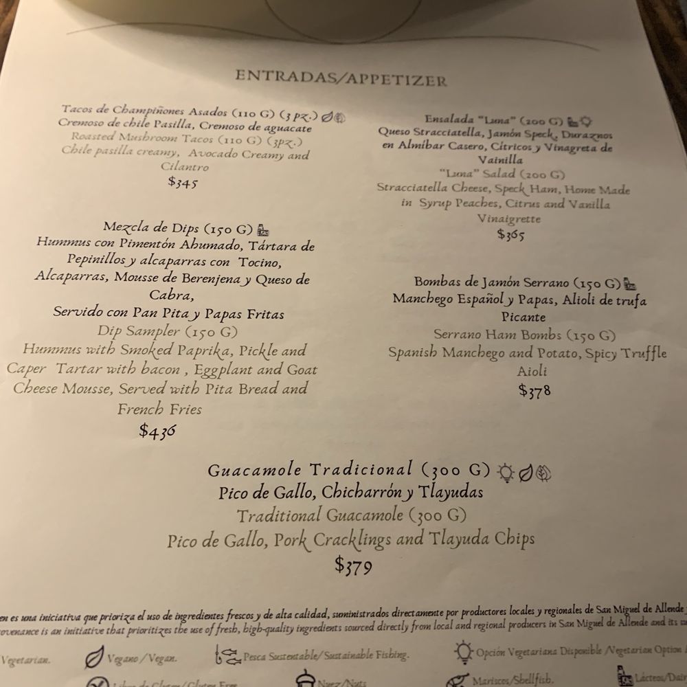 Luna Rooftop - Menu - Cocktail Bars Near Me - San Miguel de Allende, GUA