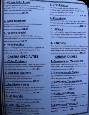 Menu photo 2 El Torito Mexican Restaurant Shamokin Dam, PA