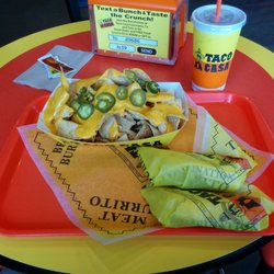 Taco Casa - Two tacos, regular nachos with peppers, small drink.