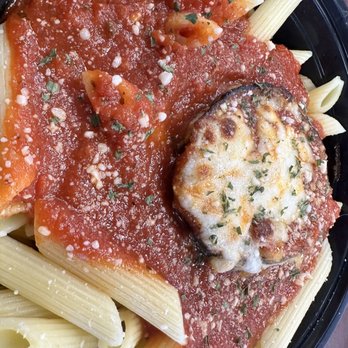 The Pastashopaz - Penne with Marinara and Eggplant parm - Salad Near Me - Tucson, Arizona The Pastashopaz - Penne with Marinara and Eggplant parm - Salad Near Me - Tucson, Arizona