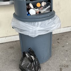 Byrne Dairy - Overflowing second trashcan is worse than the knee other one