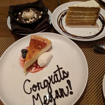 Oak Steakhouse - Cookie skillet, olive oil lemon cake, and creme brulee Cheesecake - all were wonderful! - Steakhouses Near Me - Charlotte, North Carolina