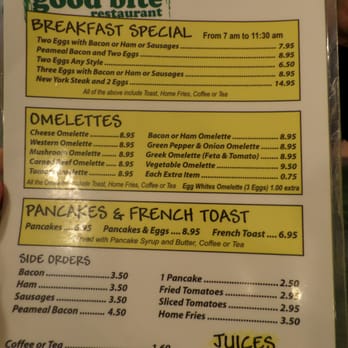 Good Bite Restaurant - Breakfast menu - Diners Near Me - Toronto, Ontario