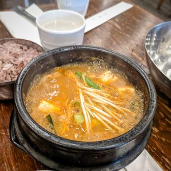 Makkal Chon - Tofu stew served with the wrap combo - Korean Near Me - Toronto, Ontario Makkal Chon - Tofu stew served with the wrap combo - Korean Near Me - Toronto, Ontario