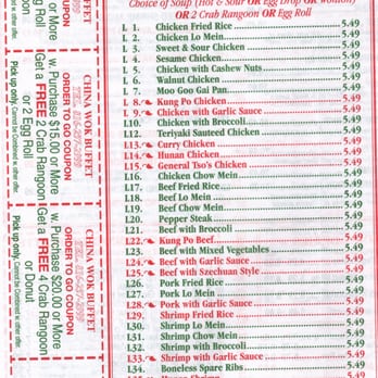 China Wok - the menu for lunch special - Chinese Near Me - Independence, Missouri