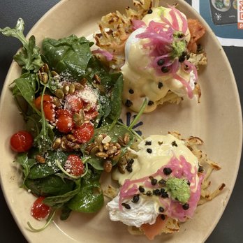 Snooze, an A.M. Eatery - Salmon with hash - Breakfast & Brunch Near Me - Tustin, California Snooze, an A.M. Eatery - Salmon with hash - Breakfast & Brunch Near Me - Tustin, California
