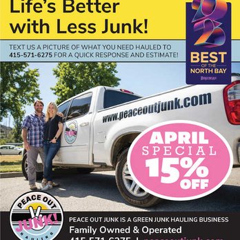 Peace Out Junk - Voted best haulers in the North Bay 2023 in the Bohemian! - Junk Removal & Hauling Near Me - Petaluma, California