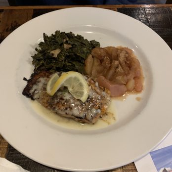 The Trading Post - Salmon, baked apples, and collard greens. - Southern Near Me - Emerald Isle, North Carolina The Trading Post - Salmon, baked apples, and collard greens. - Southern Near Me - Emerald Isle, North Carolina