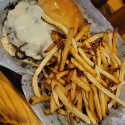Messy mushroom burger