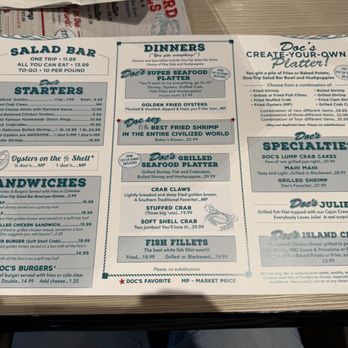 Doc’s Seafood Shack - Menu - Seafood Near Me - Foley, Alabama