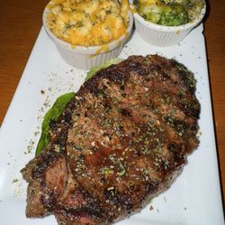 Comfort Zone - Ribeye with Mac and broccoli with cheese