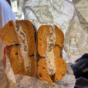 Bagel Pub - Egg Everything Bagel with Olive Cream Cheese - Bagels Near Me - New York, New York Bagel Pub - Egg Everything Bagel with Olive Cream Cheese - Bagels Near Me - New York, New York