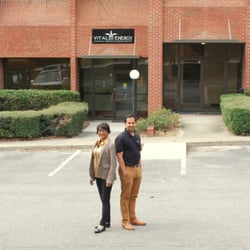 Vital Energy Wellness and Rehab Center - Owner Hima Dalal and Sanket Dalal, CEO, in front of Forest Drive location