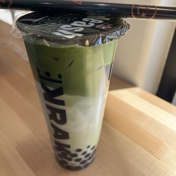Krak Boba - matcha milk tea- 5.85$, boba- 85c, pudding- 85c - Coffee & Tea Near Me - Chico, California