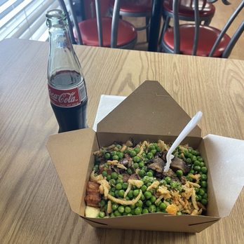 Poutine, Eh? - Burnt ends, peas and mushrooms added. - Poutineries Near Me - Kennewick, Washington Poutine, Eh? - Burnt ends, peas and mushrooms added. - Poutineries Near Me - Kennewick, Washington
