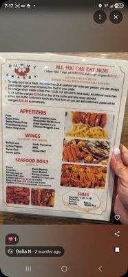 Menu photo 7 Dummy Crabby Tampa, FL