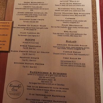Kennedy's Cove - Menu - Steakhouses Near Me - Clarence, New York