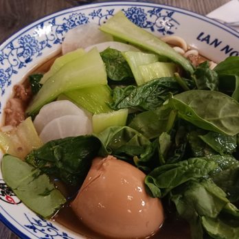 LAN Noodle - Braised beef noodle with daikon radish, bok choy, tea egg and spinach - Chinese Near Me - Arcadia, California LAN Noodle - Braised beef noodle with daikon radish, bok choy, tea egg and spinach - Chinese Near Me - Arcadia, California