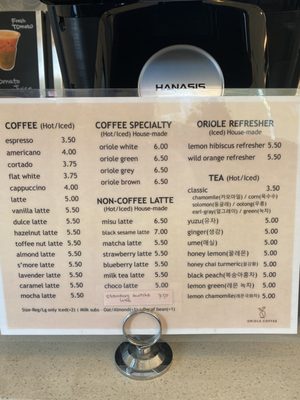 Menu photo 2 Oriole Coffee Los Angeles, CA Menu photo 2 Oriole Coffee Los Angeles, CA